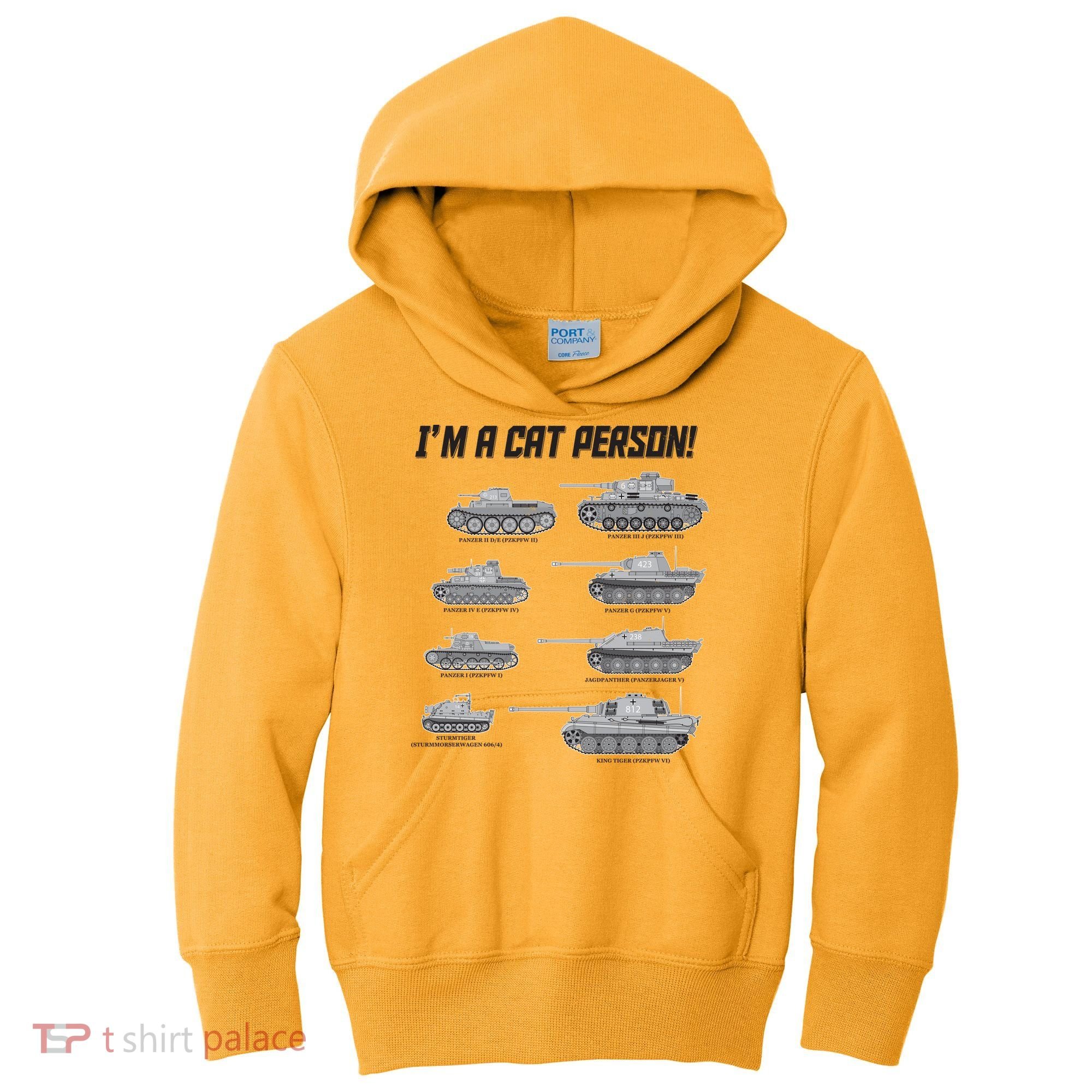 I'm A Cat Person WWII German Tanks Kids Hoodie