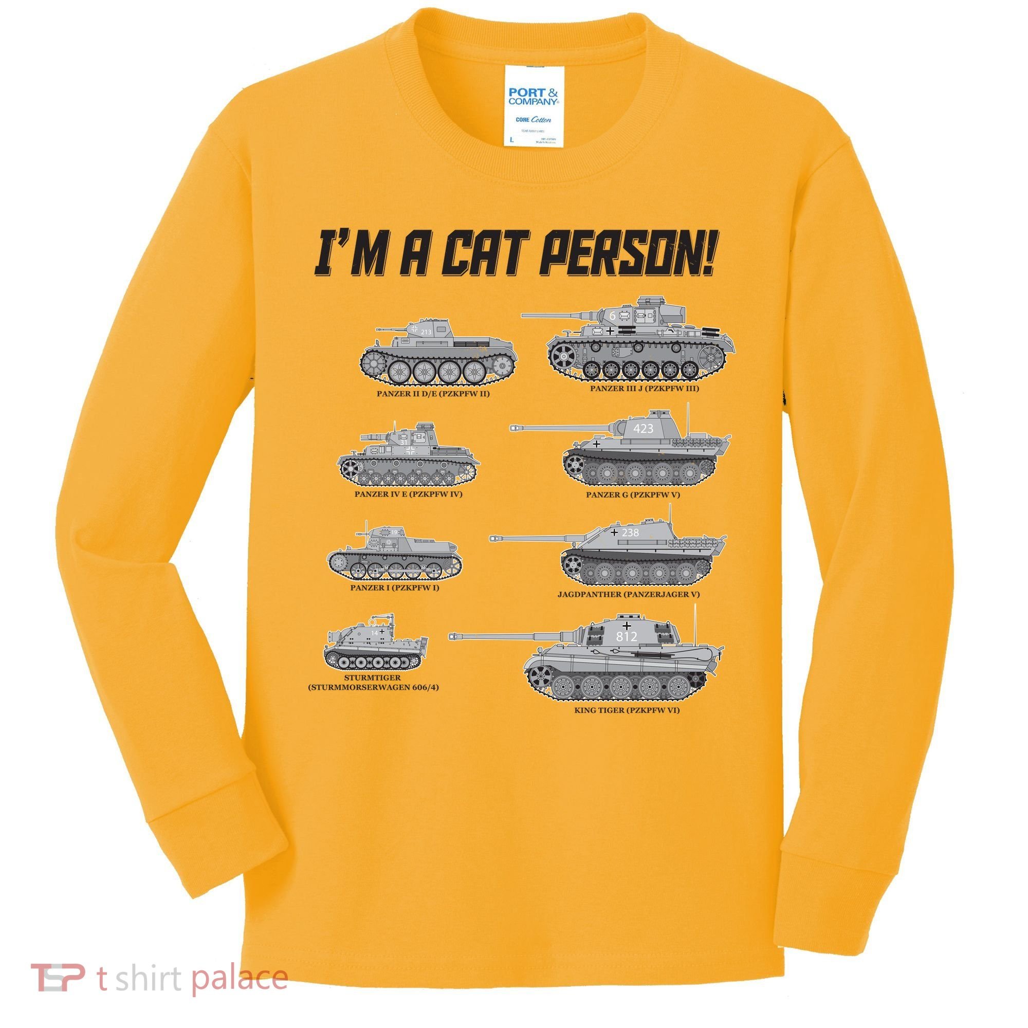 I'm A Cat Person WWII German Tanks Kids Long Sleeve Shirt