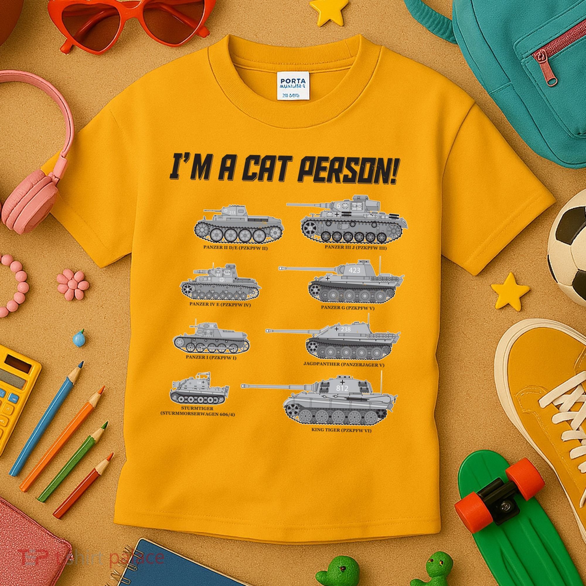 I'm A Cat Person WWII German Tanks Kids T-Shirt