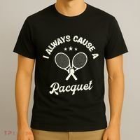 I Always Cause A Racquet For A Tennis Player T-Shirt thumb 3