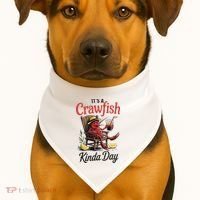 It's A Crawfish Kinda Day Crawfish Funny Louisiana Seafood USA-Made Doggie Bandana thumb 1