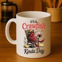 It's A Crawfish Kinda Day Crawfish Funny Louisiana Seafood Coffee Mug thumb 4