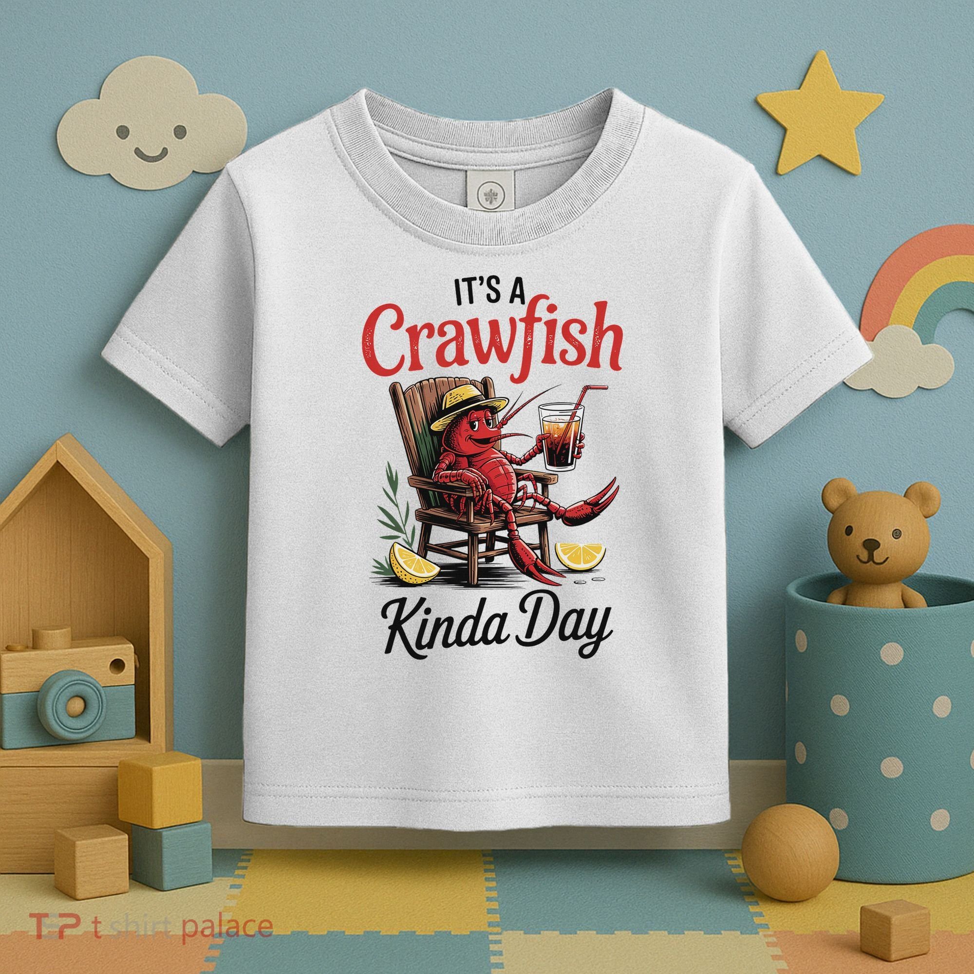 It's A Crawfish Kinda Day Crawfish Funny Louisiana Seafood Toddler T-Shirt