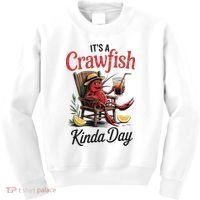 It's A Crawfish Kinda Day Crawfish Funny Louisiana Seafood Kids Sweatshirt thumb 0