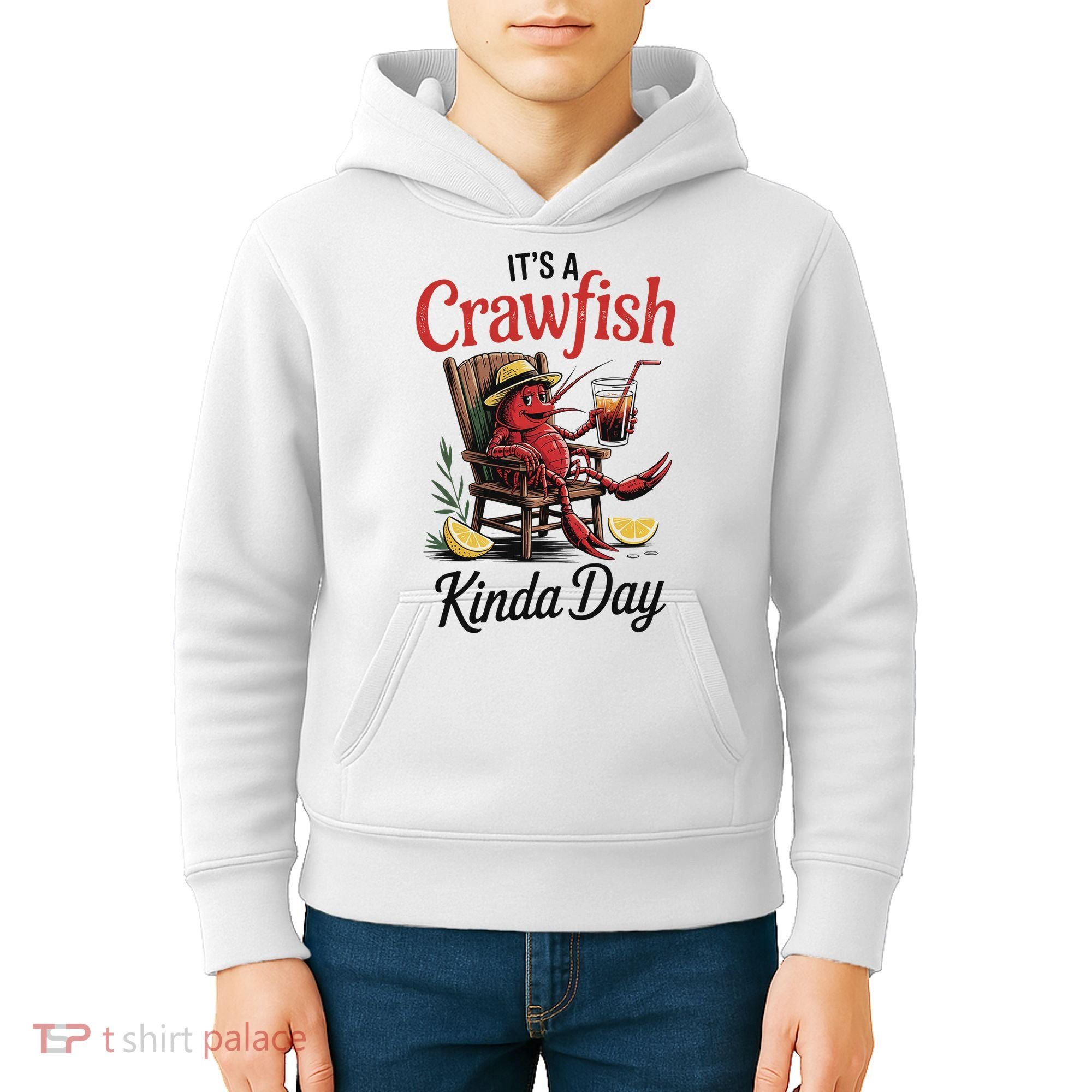 It's A Crawfish Kinda Day Crawfish Funny Louisiana Seafood Kids Hoodie