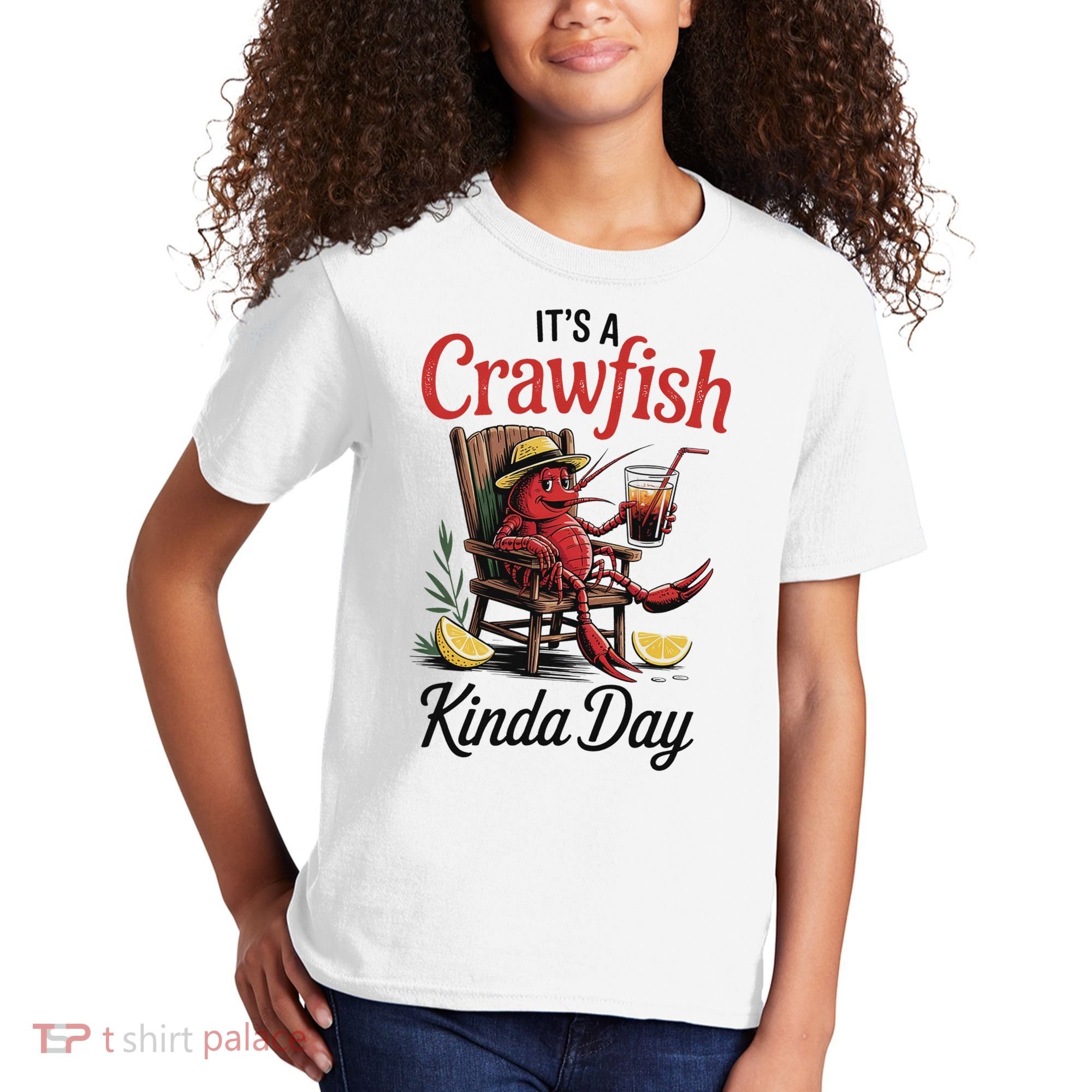 It's A Crawfish Kinda Day Crawfish Funny Louisiana Seafood Kids T-Shirt