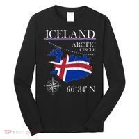 Iceland  Arctic Circle  Polar North Island Icelandic Flag Long Sleeve Shirt thumb 0