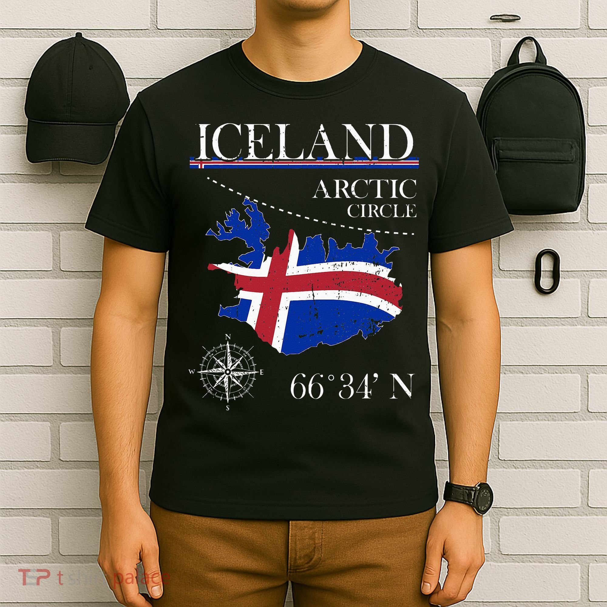 Iceland  Arctic Circle  Polar North Island Icelandic Flag T-Shirt
