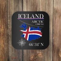 Iceland  Arctic Circle  Polar North Island Icelandic Flag Coaster thumb 0