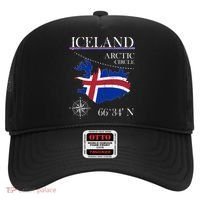 Iceland  Arctic Circle  Polar North Island Icelandic Flag Hat thumb 0