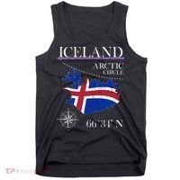 Iceland  Arctic Circle  Polar North Island Icelandic Flag Tank Top thumb 0
