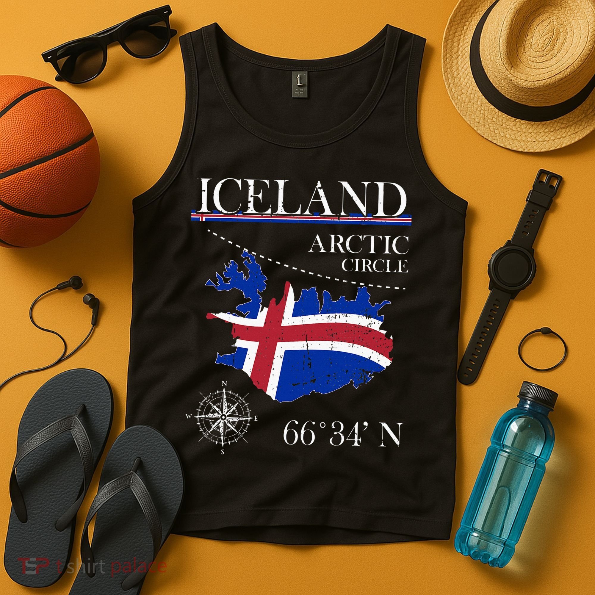 Iceland  Arctic Circle  Polar North Island Icelandic Flag Tank Top
