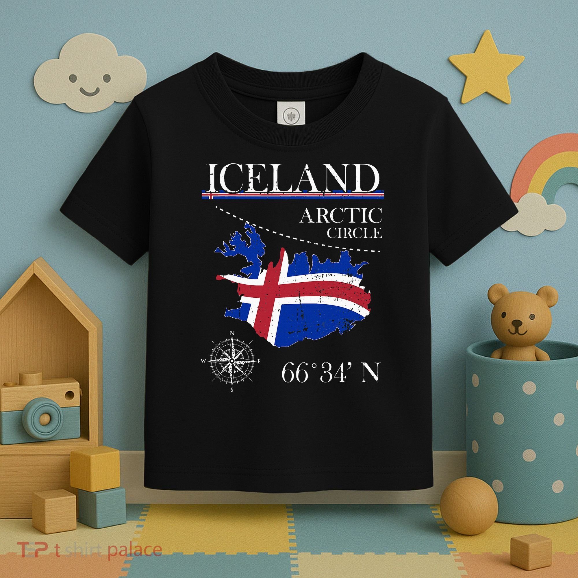 Iceland  Arctic Circle  Polar North Island Icelandic Flag Toddler T-Shirt
