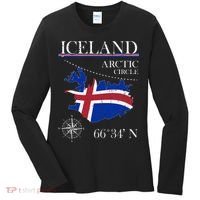Iceland  Arctic Circle  Polar North Island Icelandic Flag Women's Long Sleeve Shirt thumb 0