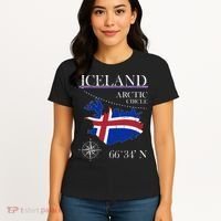 Iceland  Arctic Circle  Polar North Island Icelandic Flag Women's T-Shirt thumb 4