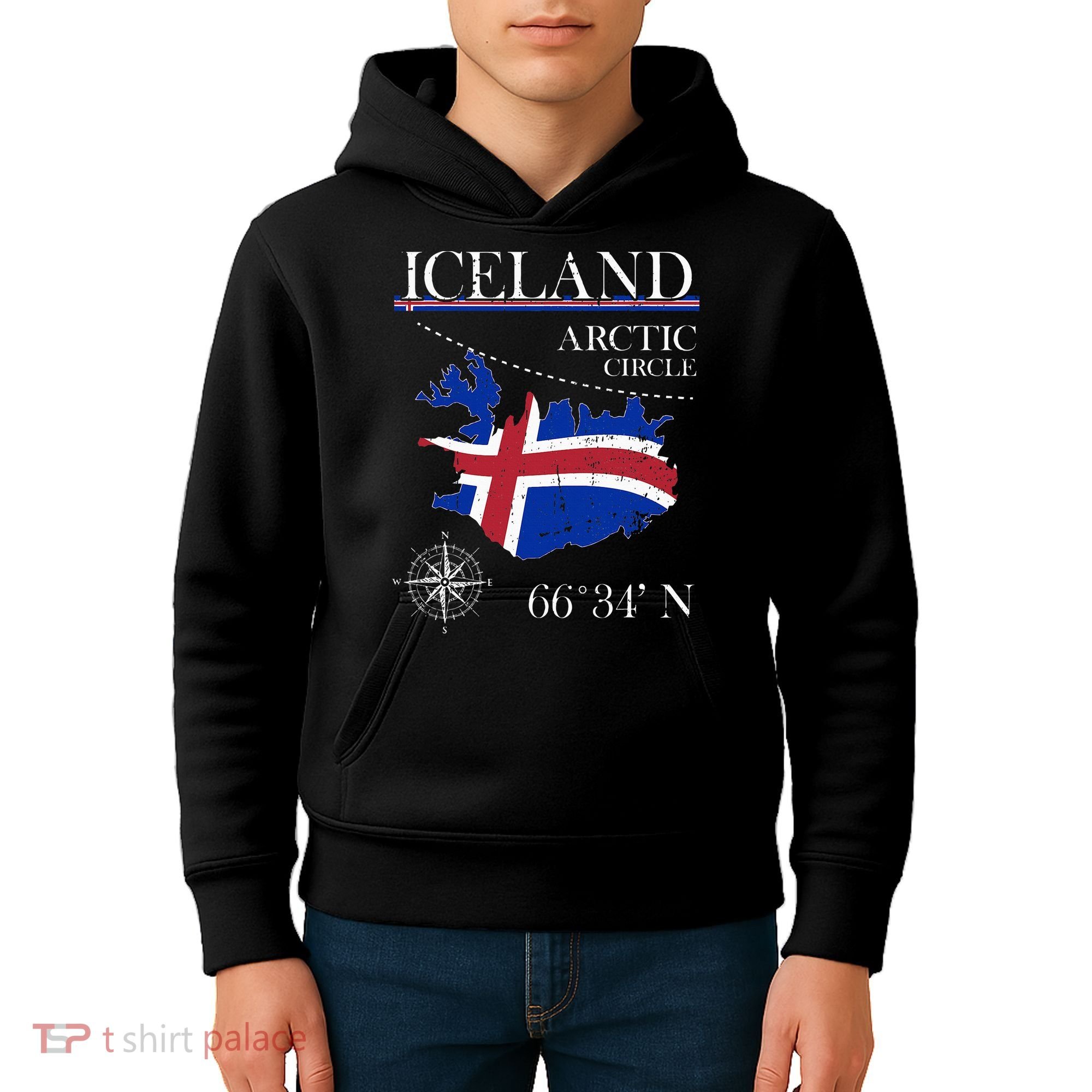 Iceland  Arctic Circle  Polar North Island Icelandic Flag Kids Hoodie