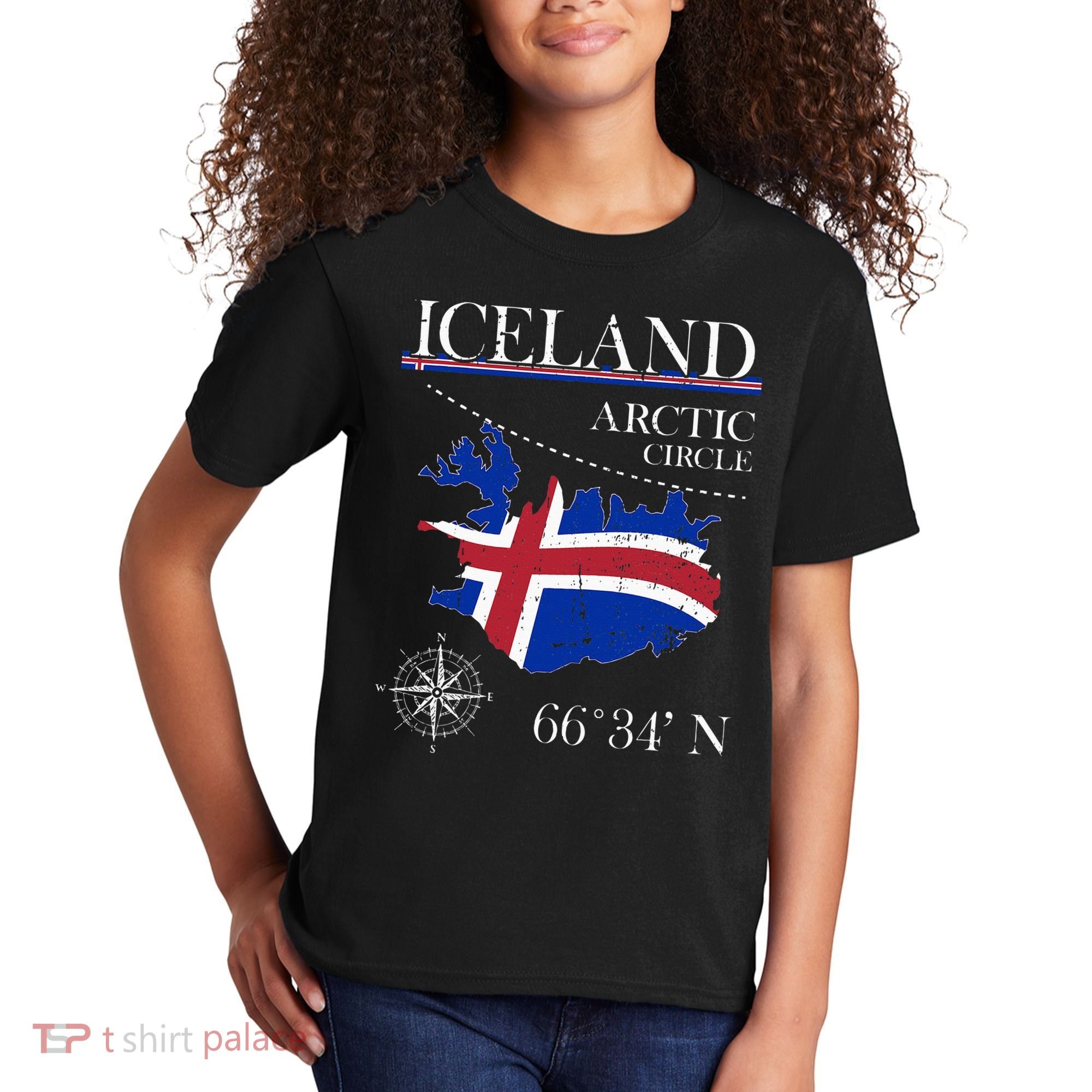 Iceland  Arctic Circle  Polar North Island Icelandic Flag Kids T-Shirt