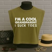 I’m A Cool Grandparent I Suck Toes Garment-Dyed Women's Muscle Tee thumb 3