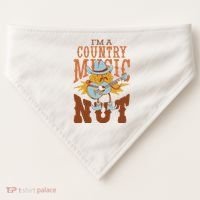 I'm A Country Music Nut Funny USA-Made Doggie Bandana thumb 0