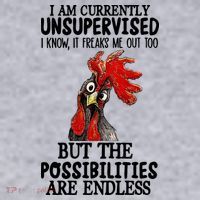 I Am Currently Unsupervised Chicken Rooster Funny Women's Sweatshirt thumb 2