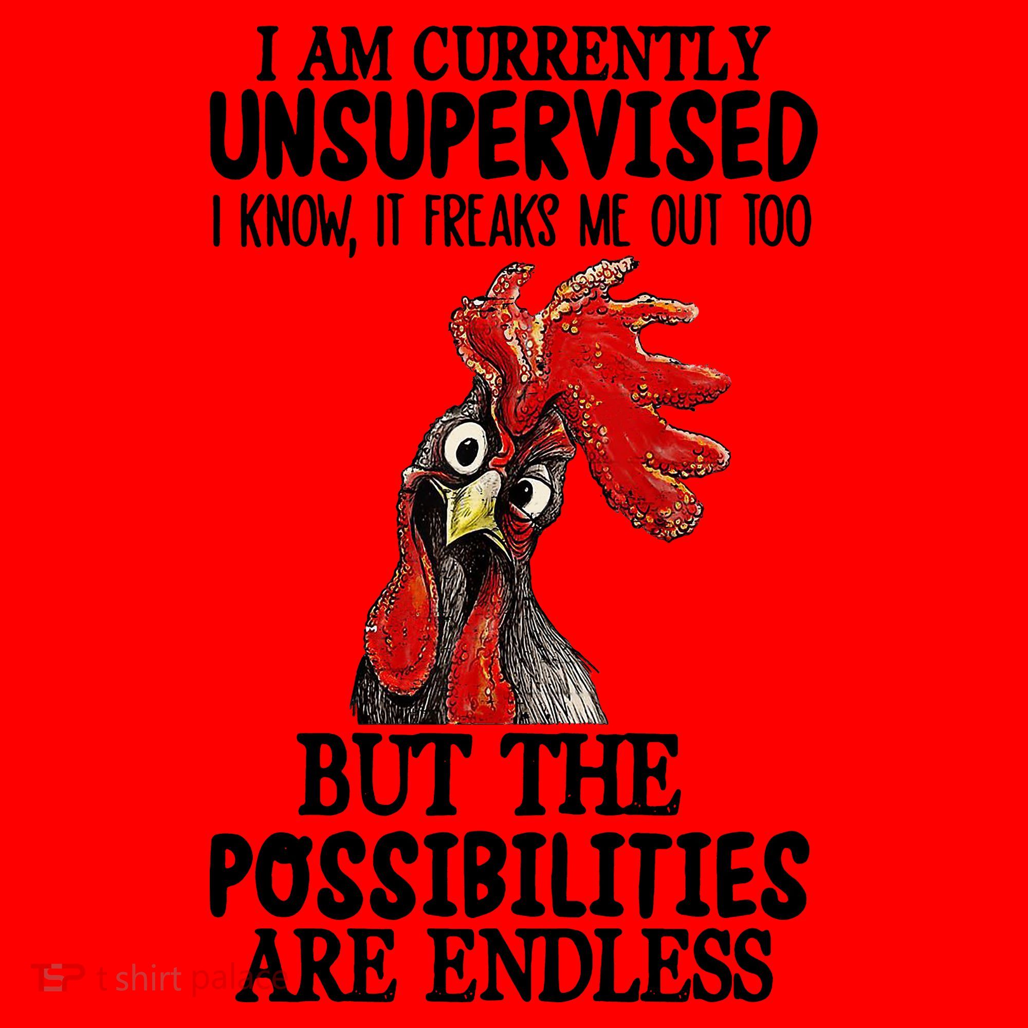 I Am Currently Unsupervised Chicken Rooster Funny Santa Hat
