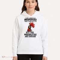I Am Currently Unsupervised Chicken Rooster Funny Hoodie thumb 5