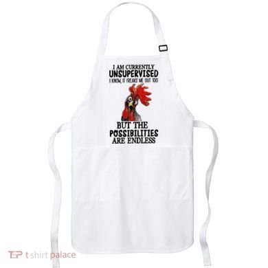 I Am Currently Unsupervised Chicken Rooster Funny Apron