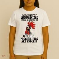 I Am Currently Unsupervised Chicken Rooster Funny T-Shirt thumb 4