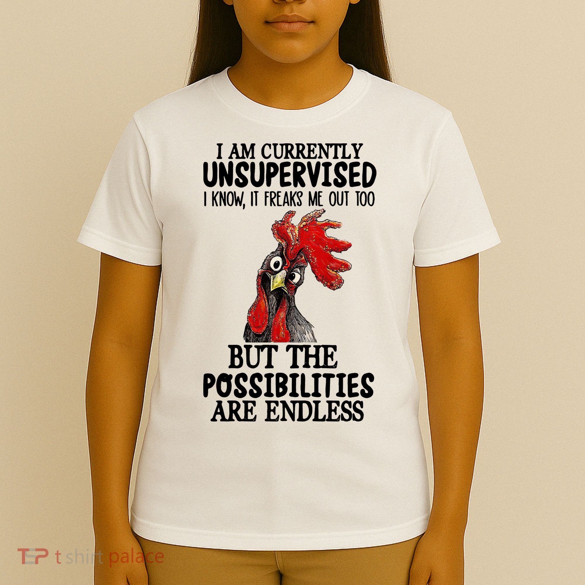 I Am Currently Unsupervised Chicken Rooster Funny T-Shirt