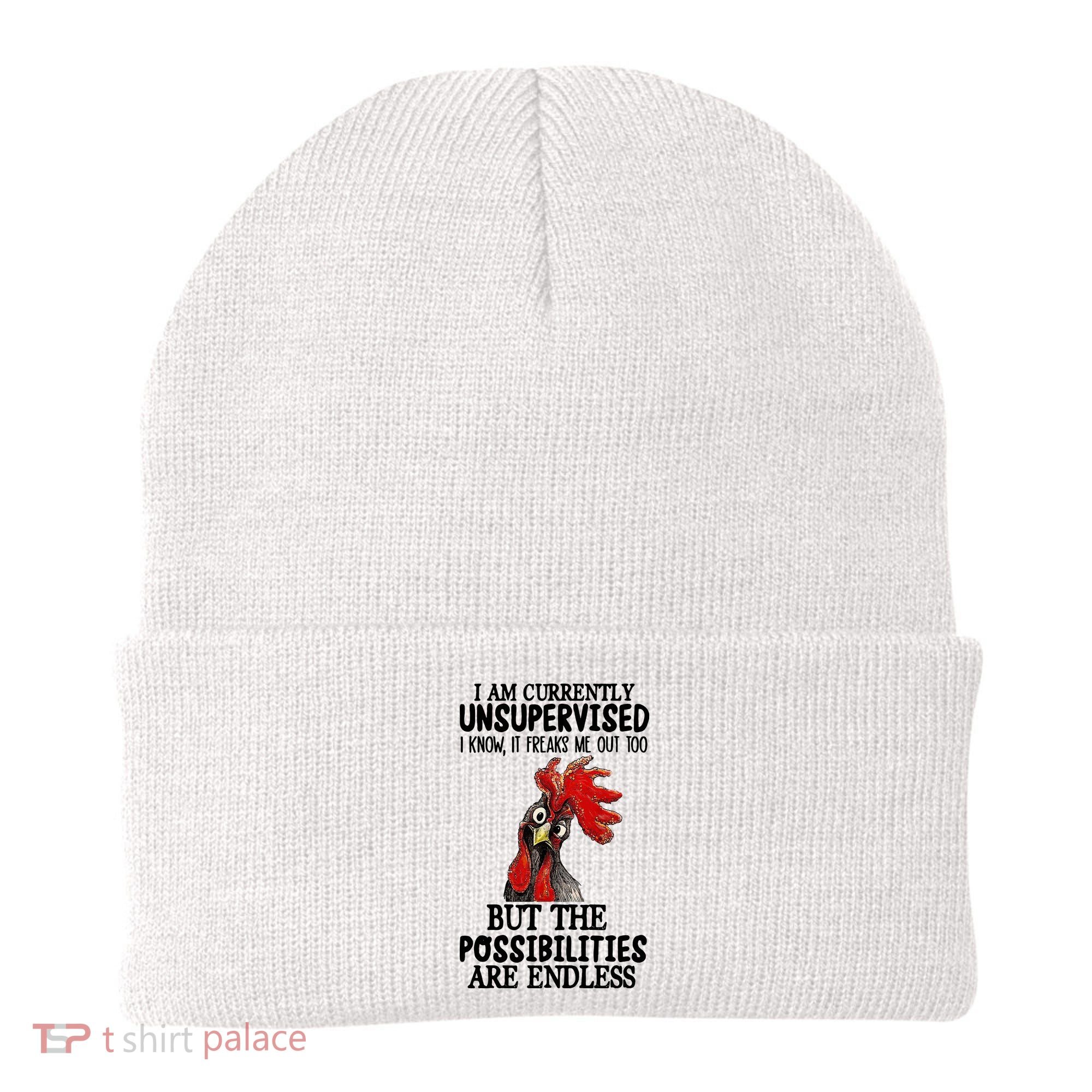 I Am Currently Unsupervised Chicken Rooster Funny Beanie