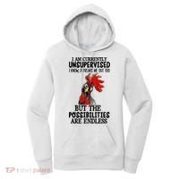 I Am Currently Unsupervised Chicken Rooster Funny Women's Hoodie thumb 0