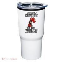 I Am Currently Unsupervised Chicken Rooster Funny Tumbler thumb 0