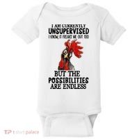 I Am Currently Unsupervised Chicken Rooster Funny Baby Bodysuit thumb 0