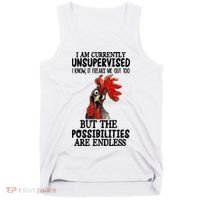 I Am Currently Unsupervised Chicken Rooster Funny Tank Top thumb 0