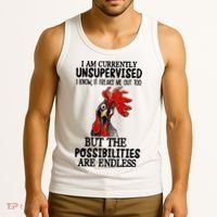 I Am Currently Unsupervised Chicken Rooster Funny Tank Top thumb 3