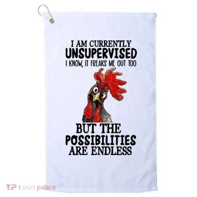I Am Currently Unsupervised Chicken Rooster Funny Golf Towel