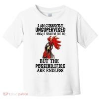 I Am Currently Unsupervised Chicken Rooster Funny Toddler T-Shirt thumb 0