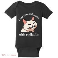 I Am Contaminated With Radiation Funny Cat Dank Odd Meme Baby Bodysuit thumb 0