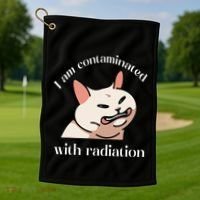 I Am Contaminated With Radiation Funny Cat Dank Odd Meme Golf Towel thumb 1