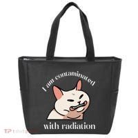 I Am Contaminated With Radiation Funny Cat Dank Odd Meme Tote Bag thumb 0
