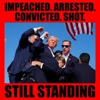 Impeached Arrested Convicted Shot Still Standing Donald Trump Santa Hat thumb 1