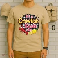 Its A CrawFish Kinda Day Crawfish Funny Louisiana Seafood T-Shirt thumb 6