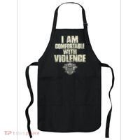 I Am Comfortable With Violence Apron thumb 0