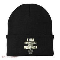 I Am Comfortable With Violence Beanie thumb 0
