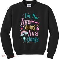 I'm Ava Doing Ava Things Cute Gift Kids Sweatshirt thumb 0