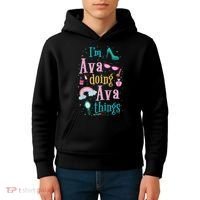 I'm Ava Doing Ava Things Cute Gift Kids Hoodie thumb 4