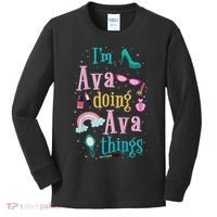 I'm Ava Doing Ava Things Cute Gift Kids Long Sleeve Shirt thumb 0