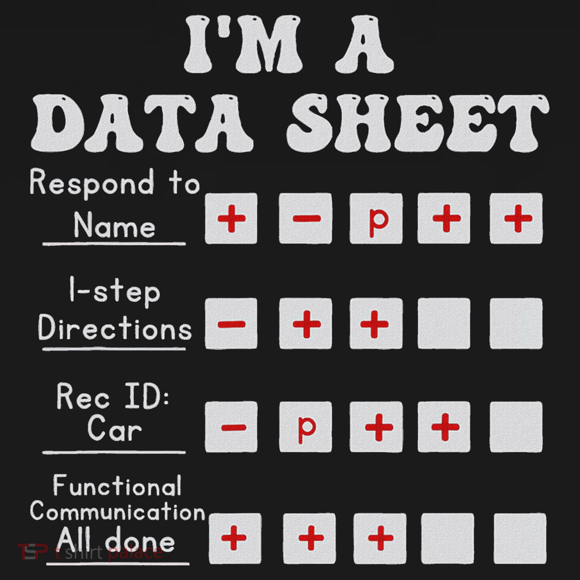 I'm A Data Sheet Aba Behavior Analyst Halloween Costume T-Shirt
