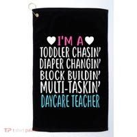 Im A Daycare Teacher Childcare Worker Gift Golf Towel thumb 0