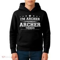 Im Archer Doing Archer Things Kids Hoodie thumb 4